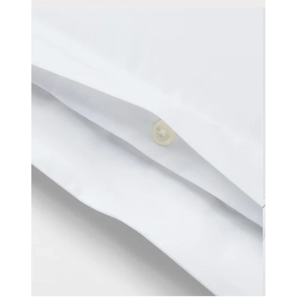 Ralph Lauren KING Spencer Duvet Cable Embroidery White Flax Cotton NEW $470